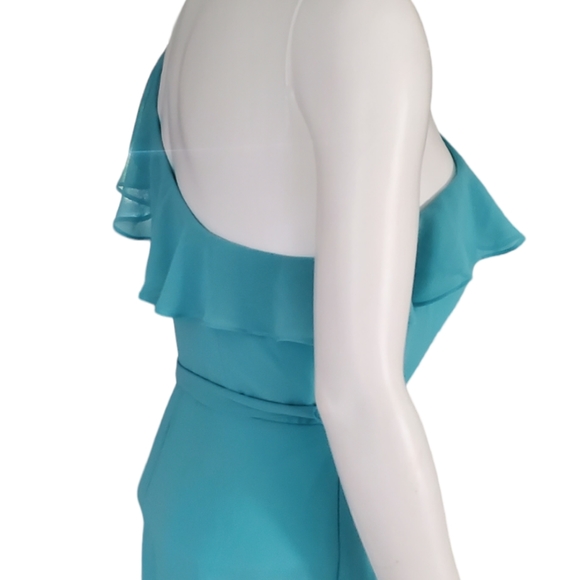 LEVKOFF Aqua Blue One Shoulder Floor-Length Bridesmaid/Prom Dress. Size … - Picture 4 of 14
